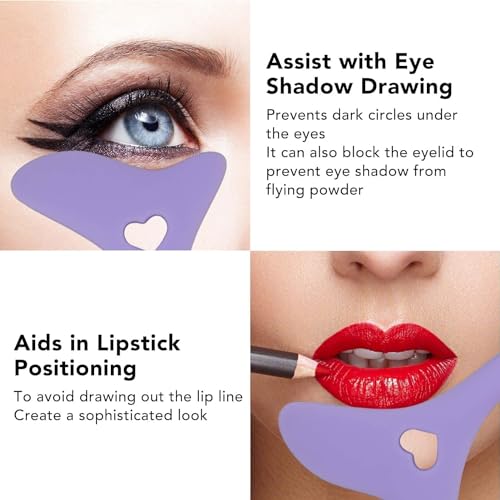Image of 4 in 1 Multipurpose Soft Silicone Eyeliner Mascara Shield Applicator Guard | Eyeliner Stencil | Lipstick Assist | Face Cream & Clay Applicator Tool (Pack of 1)