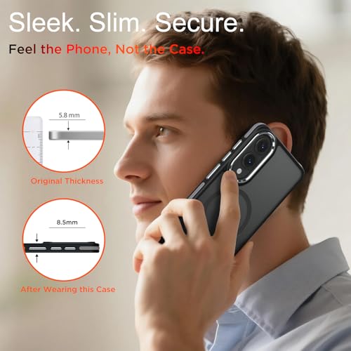 Image of MALEWOLF Case for Samsung Galaxy S25 Edge with Adjustable Stand, Slim Phone Case Fits for Magsafe, Color Hybrid Shockproof Protective Cover for Galaxy S25 Edge, Enhanced Non-Slip Grip (Black /Grey)