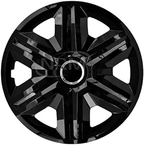 NRM Fast Hub Caps, 14 Inches, Black Colour, (4 x universal wheel trims/hubcaps)