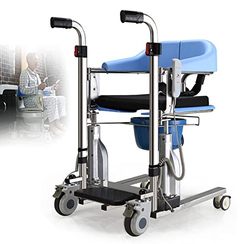 Duschstuhl mit Rollen für Senioren, Toilettenstuhl Höhenverstellbar...