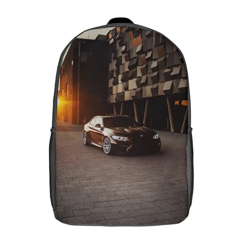 LMYmoney Sac à dos pour enfants BMW M2, impression 3D, cartable pour garçons, sac à dos décontracté et amusant pour enfants et adolescents, 43 cm