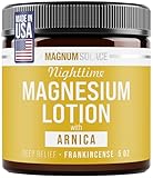 Magnum Solace Nighttime Magnesium Lotion with Arnica – Soothing Relief & Relaxation, Highly Concentrated Magnesium for Muscles & Joints – Apply to Legs or Feet Before Bed – Skin-Friendly