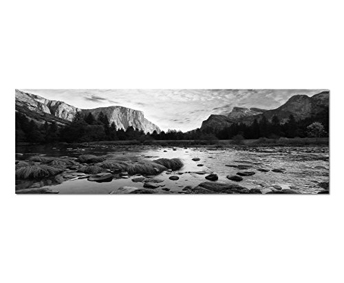Leinwandfoto als Panorama SCHWARZ/WEISS 120x40cm Yosemite Berge See Landschaft Natur Leinwandfoto als Panorama SCHWARZ/WEISS 120x40cm Yosemite Berge See Landschaft Natur