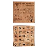 25 Pcs Small Plant Wooden Rubber Stamps Set, Mini Plant Decorative Wooden Stamp Leaf Wooden Rubber Stamps