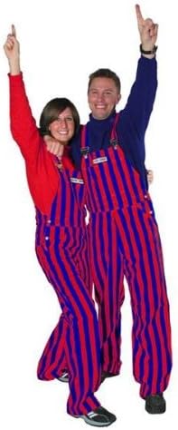Royal Blue & Red Adult Game Day Bib Overalls 3XL