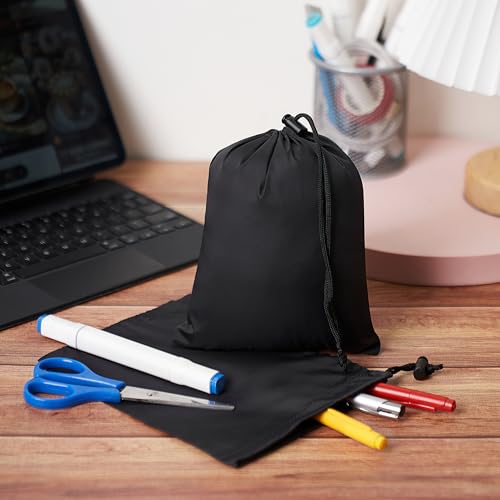 PALTERWEAR Drawstring Bag - UltraLight Nylon Cinch and Ditty Pouch Multi-Use (5 pack, Black, 5 x 7 inch)3