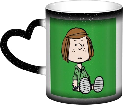Asamike マグカップ 色が変わる 330ml アニメ ペパーミントパティ スヌーピー マグ コーヒーカップ 陶器 セラミック 変色カップ 大容量 耐熱 耐冷 電子レンジ対応 コップ 人気 誕生日 母の日 父の日 友人 プレゼント BZ0127