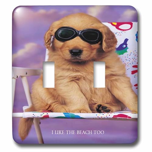 Plaque pour double interrupteur à bascule Buddy Beach 3dRose lsp_23943_2 - 2