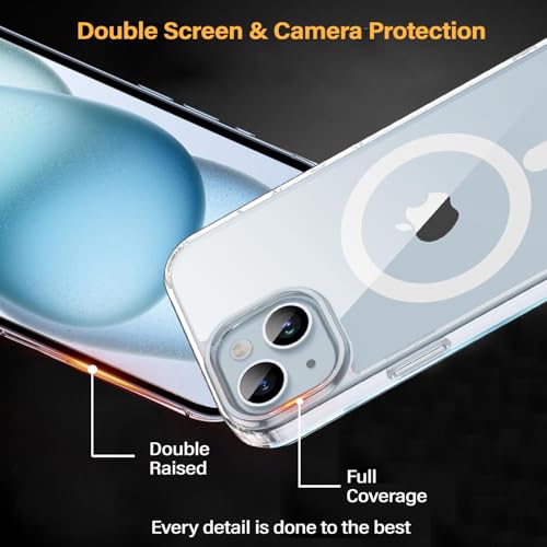 Image of amazon basics Pro Hybrid Magsafe Case Compatible with iPhone 15 | All-Round Protection | Scratch-Resistant - Transparent