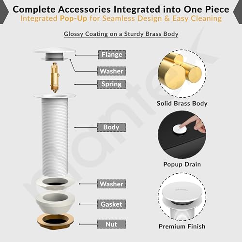 Image of Plantex Pure Brass Waste Coupling 5 Inch /Waste Coupling for Wash Basin /Coupling for Drain Out let System Full Thread (Glossy White - Pack of 1)