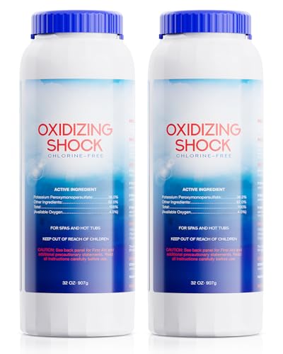 POOLHOUR 32 Oz Non-Chlorine Oxidizing Shock for Hot Tub Oxidizer for Spas and Swimming Pools Hot Tub Shock 2 Pack