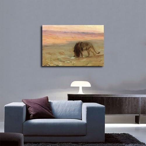 Lion Drinking Henry Ossawa Tanner : la solution pour sublimer un mur vide sans encombrer