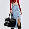 Freiesoldaten Corduroy Gothic Tote Bag for Women Large Punk Goth Purse Shoulder Bag for College Work Travel #1