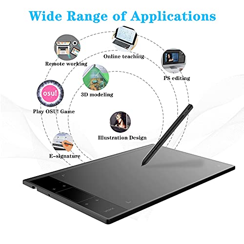 Digital Graphics Drawing Tablet Veikk A30, 4 Touch Keys 1 Touch Panel, Linux Support, 10X6 Inch Drawing Pad With 8192 Levels Battery-Free Pen Electronic Writing Tablet For Pc/Android/ Mac Os #TOP3