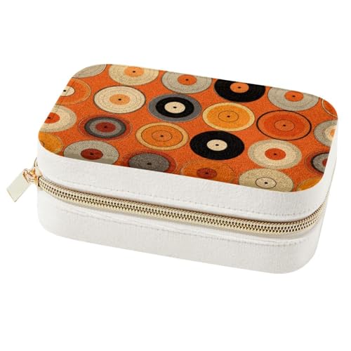 Boîte à bijoux double couche orange pour bagues et colliers - 2