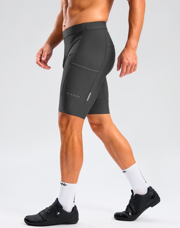 Bikewa Men's Bike Shorts 4D Padded Cycling Shorts for Men Road Riding Biking Bicycle Zipper Pockets - Image 3