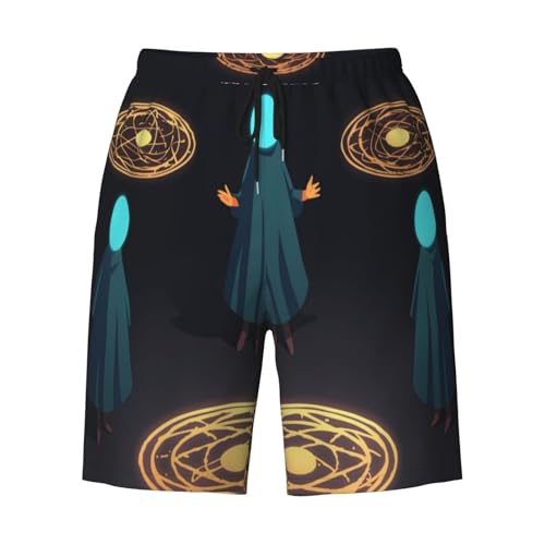 Three Humans with Halos on Their Heads Men Beach Pants – Swim Trunks for Men,Quick-Dry and Comfortable, Suitable for Beach, Surf, and Everyday Wear Black3