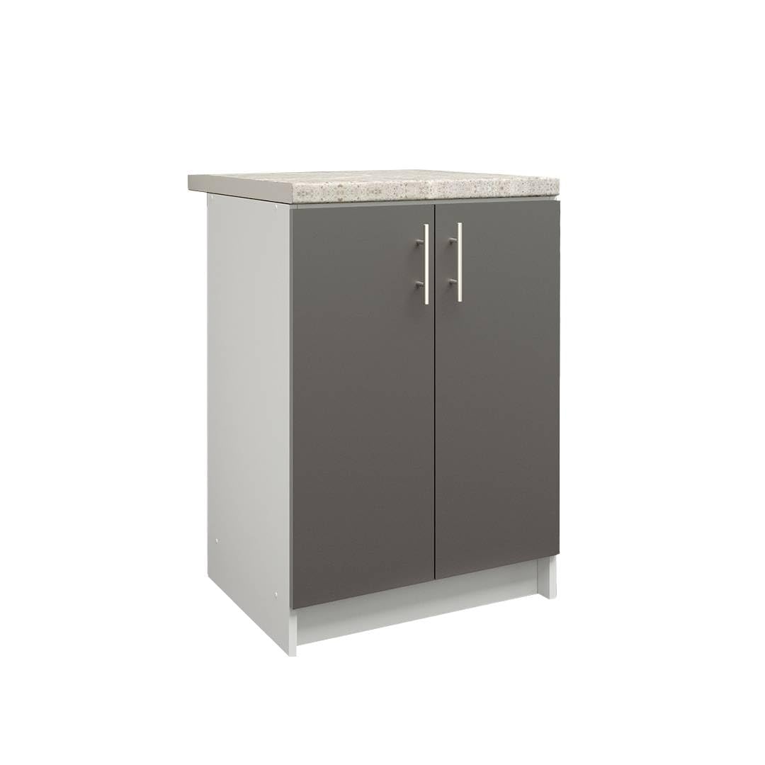 JD Greta Fixed Height 600mm Kitchen Base Cabinet Floor Unit with 38mm Worktop – Dark Grey Matt — image 1