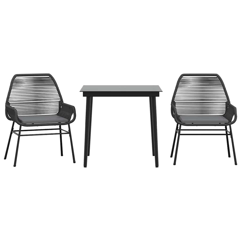 Salon de jardin en polyrotin pour balcon et terrasse avec table en verre