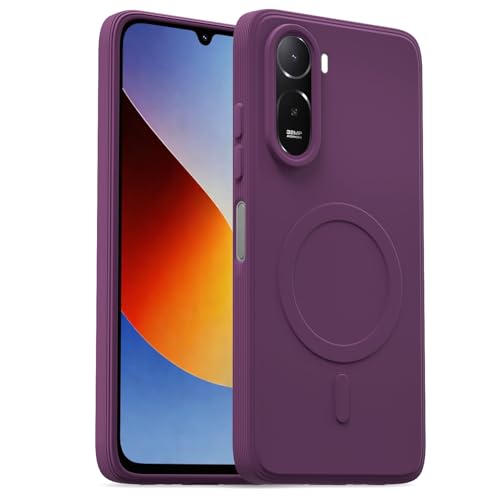 Image of Pikkme Back Cover for Redmi A7 Pro /Poco C85x 5G Soft Matte Silicone Mag-Safe Design (Mag-Safe Not Support) Camera Protection | Slim Fit Bumper Cover (Purple)