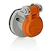 Leviton 15S31-UO 15 Series Cam-Type Male/Female Panel Mount Receptacle Enclosure with Automatic Closing Lid, Thermoplastic Housing and Cover, Stainless Steel Torsion Spring, Orange