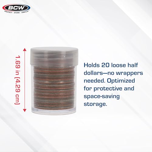 Tubo para monedas Half Dollars BCW, paquete de 196 miniatura 3
