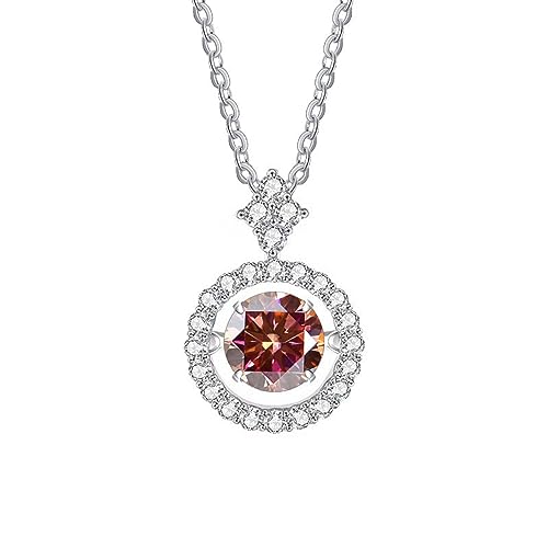 Collier Moissanite Rond Accessoire Quotidien Élégant en Argent