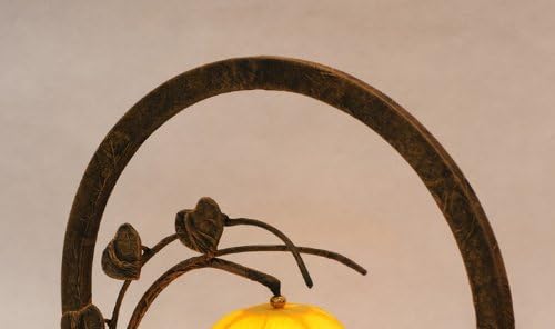 Mulberry Rice Paper Ball Handmade Flower Bud Design Art Nouveau Shade Yellow Round Globe Lantern Brown Asian Oriental Decorative Bedside Floral Accent Unusual Table Lamp