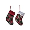 Kerst Kous Xmas Ornament Plaid Gedrukt Sneeuwvlok Patroon Kerst Decor Zilverwerk Houder Kerst Mini Snoep Zakken Home…