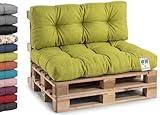 Gutekissen® cuscini per pallet cuscini per divani da giardino cuscini trapuntati riempiti con schiuma granulare Poulirette PPI (Schienale 120x40, gesteppt Lime)