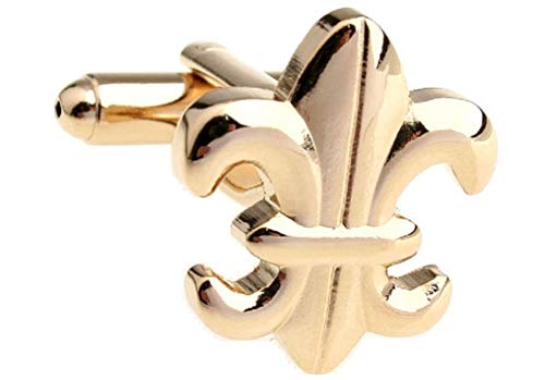 Gemelos tono dorado Fleur De Lis Mardi Gras