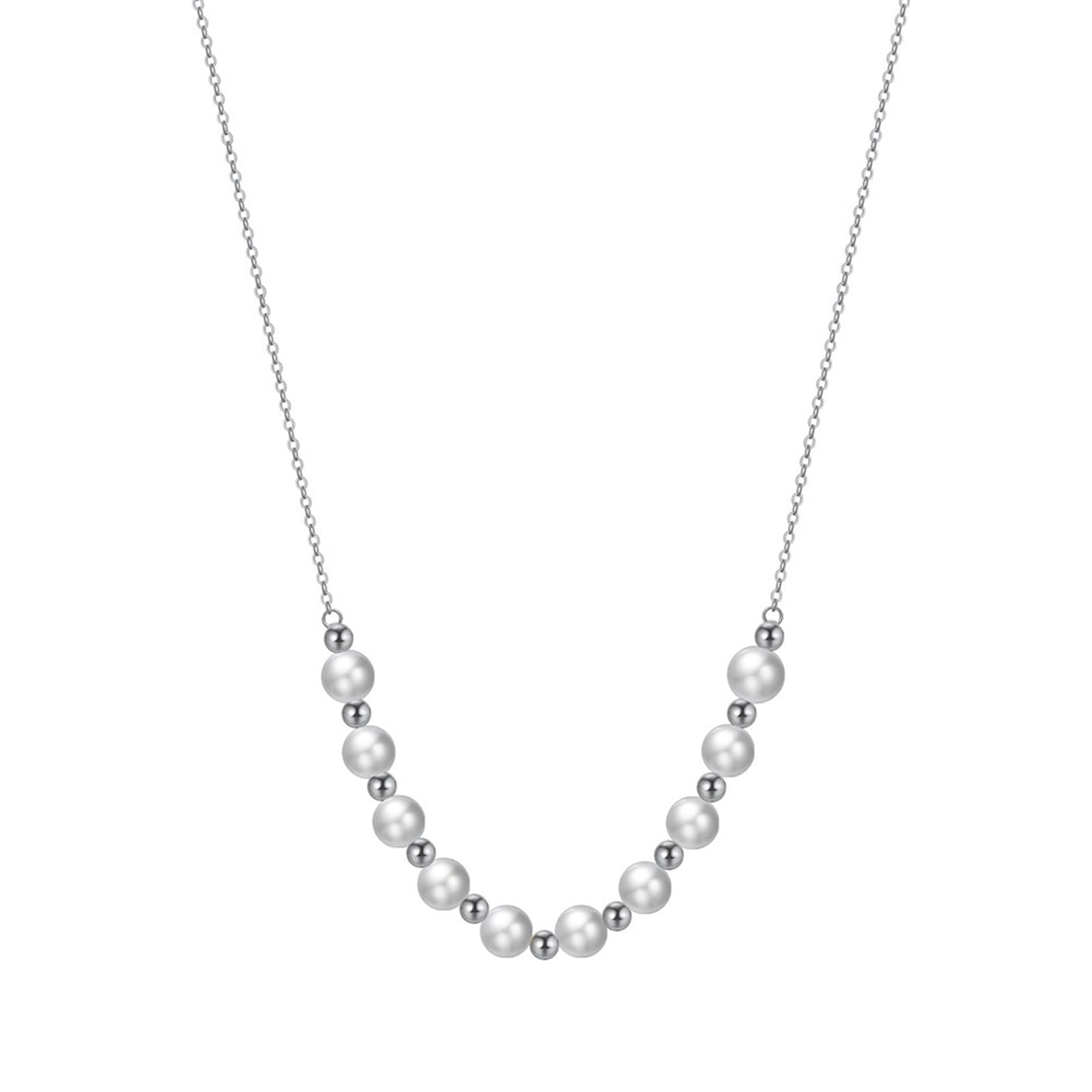 Collier argent 925 véritable d'exception à perles pour femme - 2