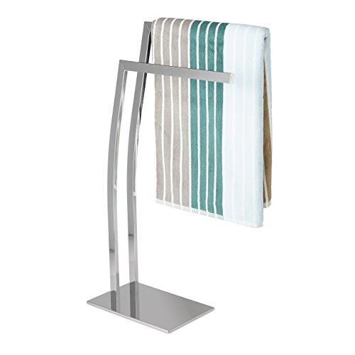Toallero de pie de acero cromado Relaxdays WIMEDO de 80 cm 4