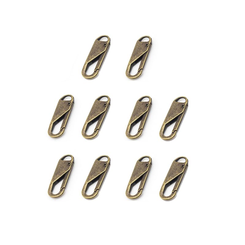 Tirador de cremallera fijo, 10 piezas de cremallera deslizante, bolsa de reparación instantánea de cremallera, repuesto de mala hebilla, bolsa de viaje, maleta, cabeza de cremallera, manualidades de c