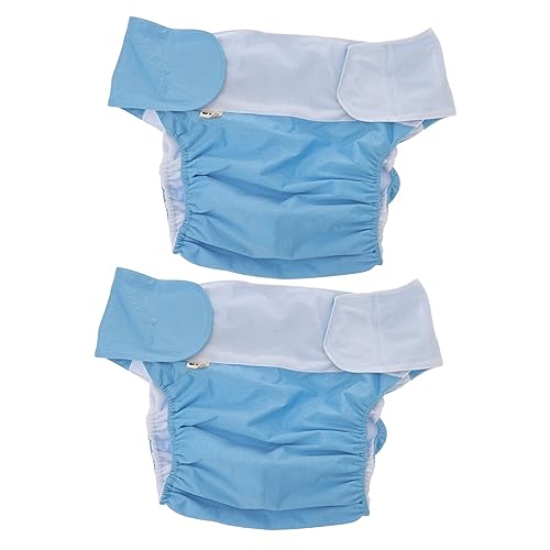 Healeved 2pcs Washable Overnight Diapers Leak-Free Adult Covers Soft Cotton Polyester Non-Skid Backing (Sky)