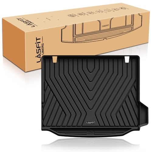 Image of LASFIT Cargo Mats for BMW X3 Gas 2018-2024 30i /M /M40i /M | Without Spare Tire, Not Fit X3 30e or Luggage Compartment Package, All Weather TPE Custom Fit Trunk Liner, Black