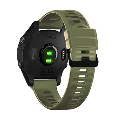 Bracelet montre silicone 22mm Garmin Forerunner 945 et 935 vert armée
