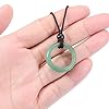 Jovivi Healing Crystal Pendant Necklace Women Natural Green Aventurine Crystals Gemstones Quartz Round Stone Cord Necklace Adjustable Jewellery Gifts Men #4