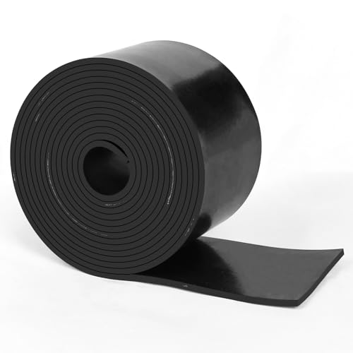 HooTown Reinforced Solid Rubber Sheets, 1/8" Thick x 3” Wide x 120” Long Neoprene Rubber Strips Rolls with Tensile Abrasion Resistance for DIY Gaskets, Hoses, Pads, Sealing, Liner, Weather Striping