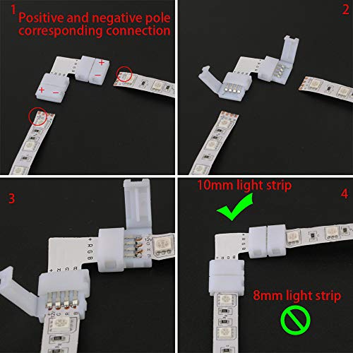 CESFONJER 10 PCS Connettore LED Strip RGB 5050