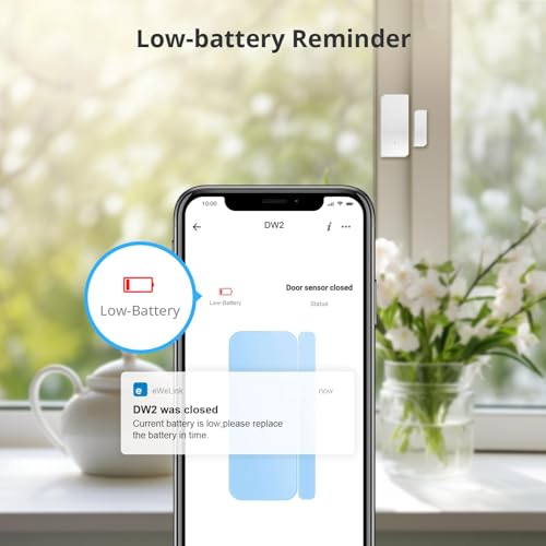 SONOFF DW2 WiFi Wireless Door Window Alarm Sensor with Phone Alerts, No Hub Required, Works with Alexa & Google Home, Low-battery Reminder, 2.4GHz WiFi Connectivity - Image 5