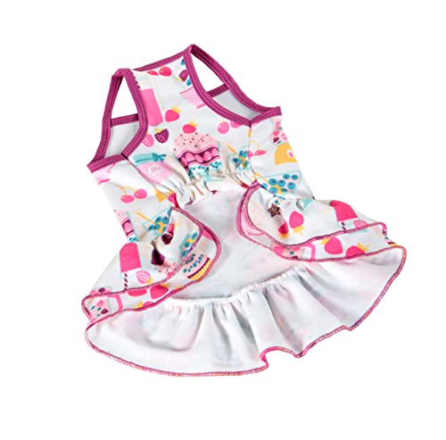 Vestido Flórida Pickorruchos para Cães Rosa - Tamanho 04