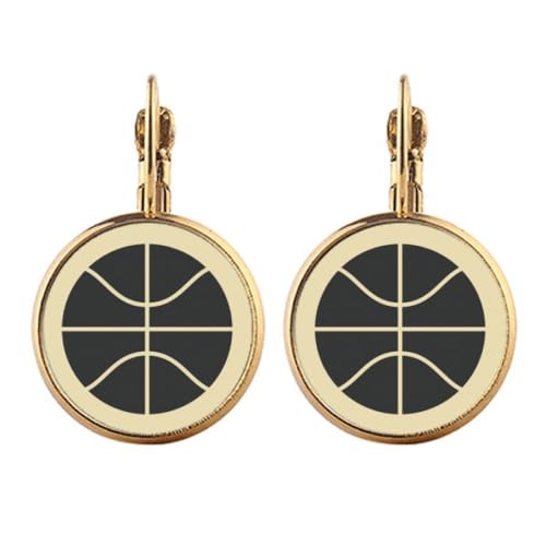 Boucles d'oreilles anti-perte à clip or géométrique pour basket