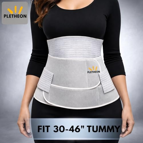 Image of PLETHEON 3 In 1 Postpartum Belly Band Post Pregnancy Abdominal Belt For Women After Birth Belly /Waist /Pelvis Wrap Postnatal Shapewear, (Fit from 30 Inch to 46 Inches of waist) (White)