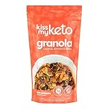 Kiss My Keto Nut Granola Breakfast Cereal - Coconut, Almond, Pecan | Low Carb Granola (3g-Net) with Coconut Oil | Grain Free Granola Cereals, Keto Friendly | Low Sugar (1g), Non-GMO, Soy & Gluten Free
