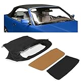 KUAFU Convertible Soft Top Compatible with 1994-1999 BMW 3-Series E36 318i 323i 325i 328i M3 Cabrio Sailcloth Roof Black+Brown with Plastic Window