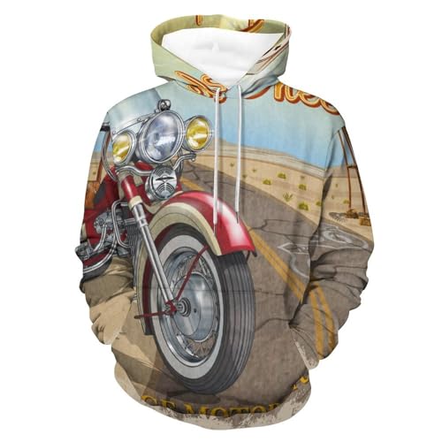 Hoodie moto rouge contre le vent frais sweat à capuche doux manche longue taille S