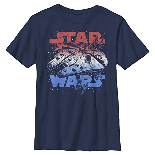 T-Shirt Star Wars Garçon Millenium Falcon aux finitions vintage soignées
