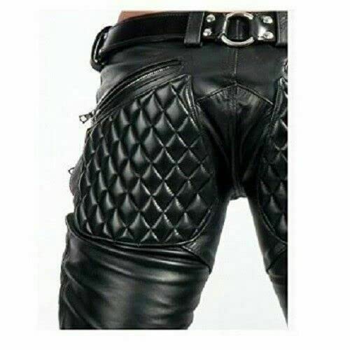 Mount Helicon Men's Thick Cowhide Leather Pants Trouser Jeans BLUF Gay4