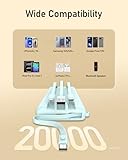 VEEKTOMX Power Bank with Built-in Cables, 20000mAh USB C Portable Charger with 5 Outputs & 2 Inputs and LED Display, External Battery Bank for iPhone 17/16/15/iPad/Samsung S22/21/20 and More, Blue - Image 5